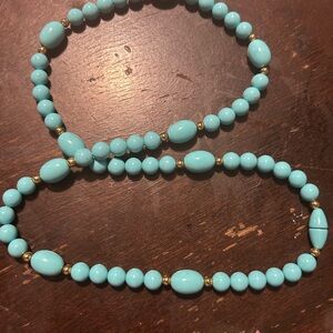 Turquoise and Gold Beaded Necklace